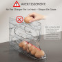 Sotfamily FIFO Boite a Oeufs, Rangement Oeuf Frigo pour 36 Oeufs | Distributeur Oeuf Frigo en PET Transparent à Rouleau Automati
