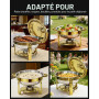 SXNIWBAI Chauffe Plat Buffet Rond 2 Pièces 6L, Buffet Chauffant Rond | Buffet Chauffant Chauffe-plat en Acier Inoxydable, Pour R