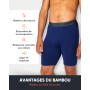 FM London Boxer en Bambou pour Homme, Boxer Long pour Homme en Bambou Ultra Doux, Antifrottements et Évacuant la Transpiration, 