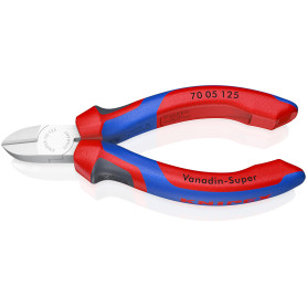 Knipex Pince coupante de côté chromée avec poignées confort 125, 70 05 125 | Mm