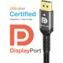 Ubluker 10K 8K 4K Câble DisplayPort 2.1 54Gbps 2M, Certifié Câble DP vers DP 4K 240Hz 165Hz 144Hz 120Hz 10K 8K 60Hz Nylon Tressé