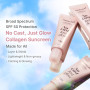 medicube No Cast Just Glow Collagène Crème Solaire SPF 50 | Crème solaire visage SPF 50, formule légère & non collante avec pept
