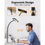 iFalarila 2024 Version Lampe de Bureau 160 LED avec Pince, 3 Modes, Plus Lumineuse, Flexible à 360° avec Adaptateur USB pour Tra