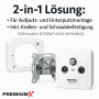 3x PremiumX PX3 Prise d'antenne, prise à 3 voies Prise d'antenne, prise de ligne simple et de dérivation, montage en surface, en