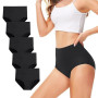TUUHAW Culotte Femme Lot de 5 Coton Taille Haute Slips Elasticité Stretch | Lot Culotte Gainante Femme Ventre Plat, Slip Femme C