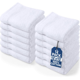 Utopia Towels Serviettes de Toilette, 30 x 30 CM, Paquet de 12, Blanc | De qualité supérieure, 100 % coton, gants de toilette/se