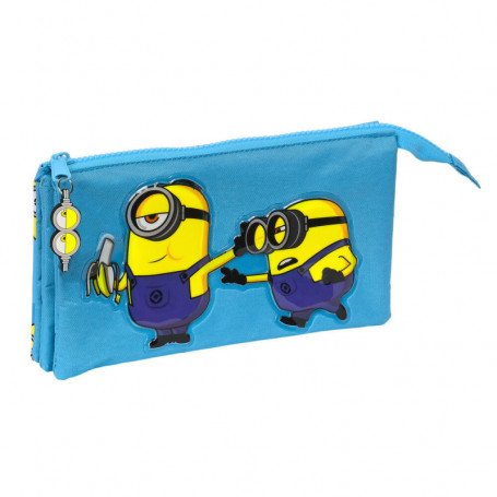 Trousse Fourre-Tout Triple Minions Minionstatic Bleu (22 x 12 x 3 cm) 21,99 €