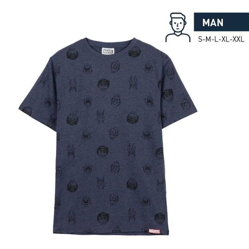 T-Shirt à manches courtes homme Marvel Bleu foncé Adultes