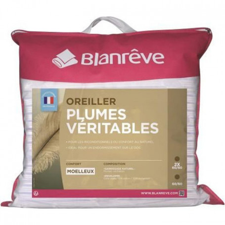 BLANREVE Oreiller Plumes 60x60 cm blanc 64,99 €