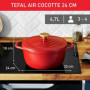 TEFAL E2544604 Air cocotte légere 24 cm fonte d'aluminium rouge. tous feux dont 89,99 €