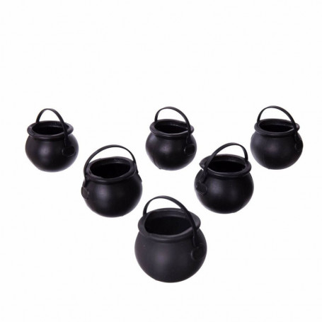 Décoration d'Halloween My Other Me Mini Cauldrons Noirs Avec des poignées (6 uds 30,99 €