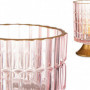 Lanterne à LED Rayures Rose Doré verre (10,7 x 18 x 10,7 cm) 31,99 €