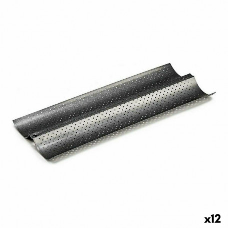 Plateau Pain Métal Gris foncé Acier au carbone (16 x 2,5 x 38 cm) (12 Unités) 83,99 €