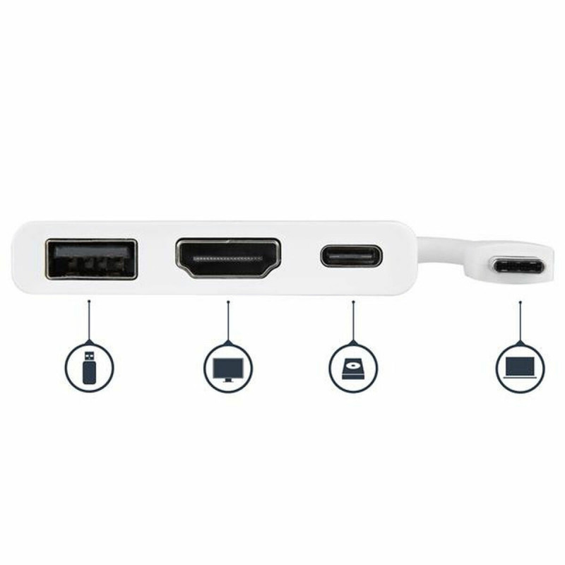 Image secondaire de Startech.com Adaptateur multiport USB-C vers HDMI 4K avec USB Power Delivery et port USB-A - Blanc