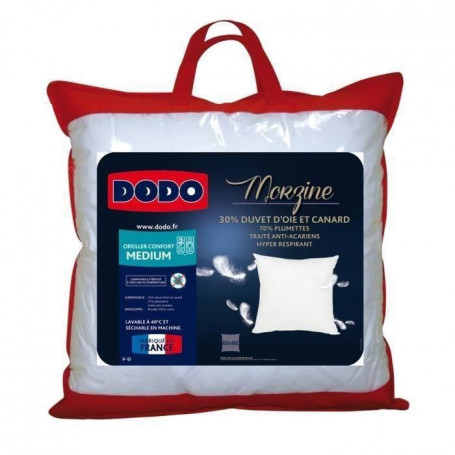 DODO Oreiller Duvet Oie MORZINE Anti-Acariens 65x65cm blanc 153,99 €