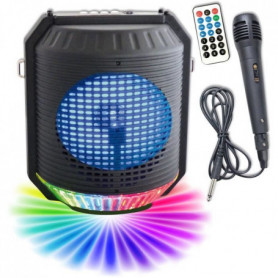 INOVALLEY HP74BTH - Enceinte lumineuse karaoké Bluetooth 20W - Lumiere LED multi 39,99 €
