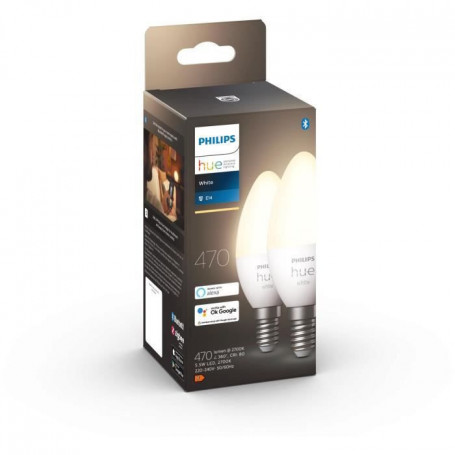 PHILIPS Hue White - Ampoules LED connectées E14 - Compatible Bluetooth - Pack de 41,99 €