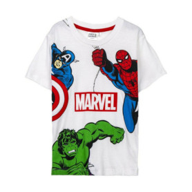 T shirt à manches courtes The Avengers Enfant Blanc