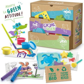 SUPER GREEN Kit de 3 activités bio : coloriage. tampons et peinture