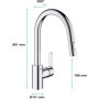 GROHE Robinet de cuisine évier Get. robinet avec douchette extractible. bec en f 199,99 €