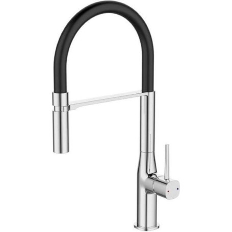 ROUSSEAU Robinet mitigeur de cuisine Køben - Avec douchette - Gris chromé et noi 89,99 €