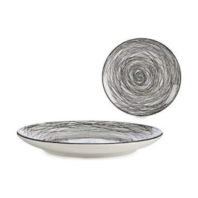 Assiette plate Rayures Porcelaine Noir Blanc (24 x 2,8 x 24 cm) 17,99 €