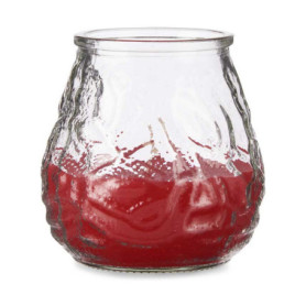 Bougie Géranium Rouge Transparent verre Paraffine (9 x 9,5 x 9 cm)