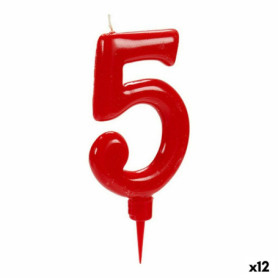 Bougie Rouge Anniversaire Numéro 5 (12 Unités) 35,99 €