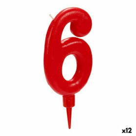 Bougie Rouge Anniversaire Numéro 6 (12 Unités) 35,99 €