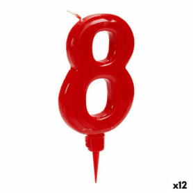 Bougie Rouge Anniversaire Numéro 8 (12 Unités) 35,99 €