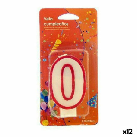 Bougie Rouge Blanc Anniversaire Numéro 0 (12 Unités) 28,99 €