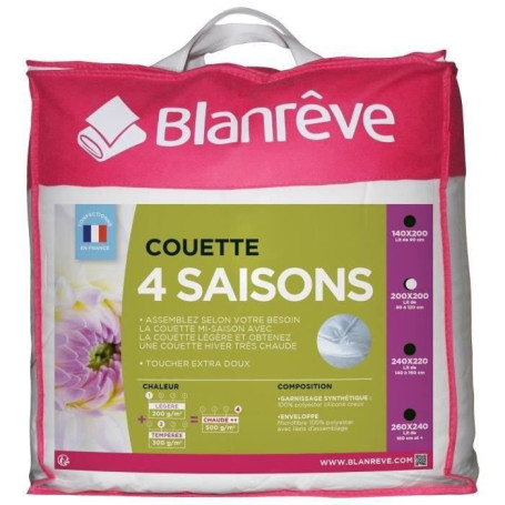 BLANREVE Couette 4 saisons - 200 x 200 cm - Blanc 172,99 €