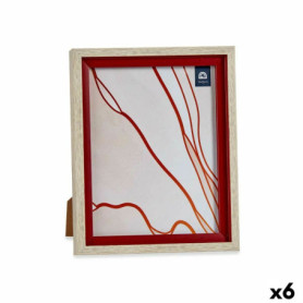 Cadre photo Verre Rouge Bois Marron Plastique (24 x 2 x 29 cm) (6 Unités 55,99 €