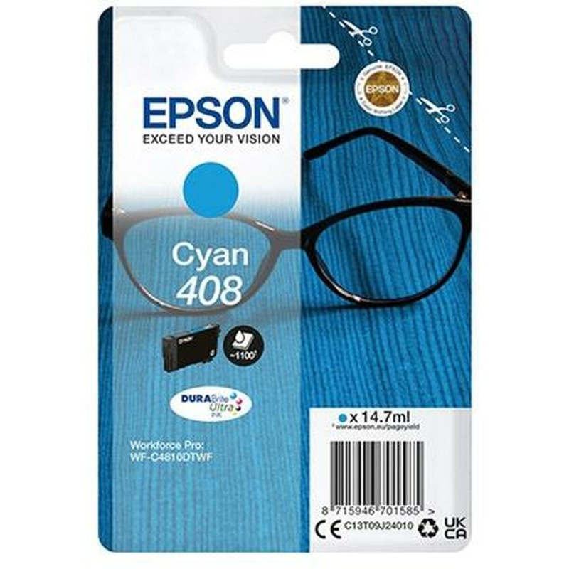 Epson Singlepack Cyan 408 DURABrite Ultra Ink