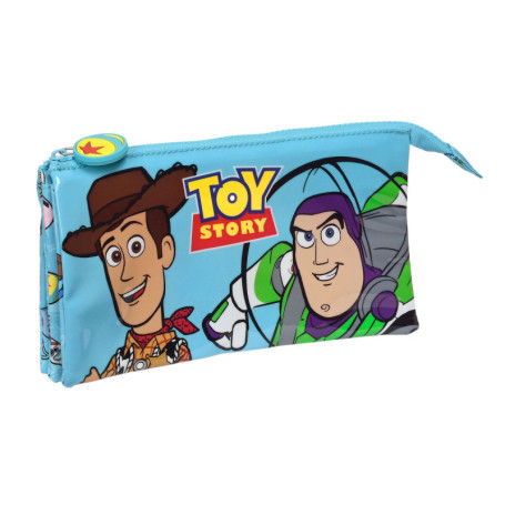 Trousse Fourre-Tout Triple Toy Story Ready to play Bleu clair (22 x 12 x 29,99 €