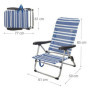 Chaise de Plage Mykonos Bleu / Blanc Aluminium (61 x 50 x 85 cm) 123,99 €