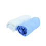 DOMIVA Lot 2 Draps housse Uni - Jersey - oeko-Tex - Blanc et Bleu ciel - 26,99 €