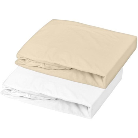 DOMIVA Lot 2 Draps housse Uni - Jersey - oeko-Tex - Blanc/Cailloux - 60 23,99 €