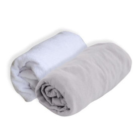 DOMIVA Drap housse + Alese Uni - 100% Coton - Traité Sanitized - Perle - 30,99 €