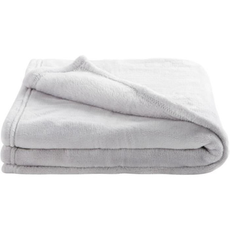 DOMIVA Couverture Microdoux - Microfibre 100% Polyester - Uni - Perle - 21,99 €