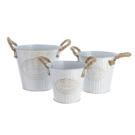 Set de pots de fleurs Decoris Corde Avec des poignées Métal Blanc (3 Piè 42,99 €